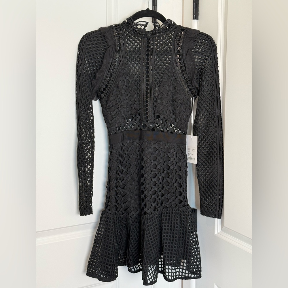 NWT Self-Portrait Elegant Black Mini Dress